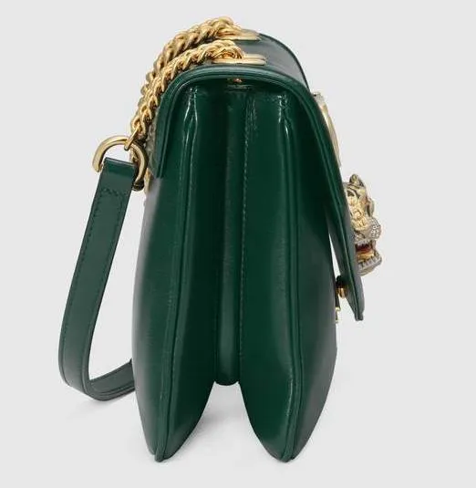 Medium Shoulder Bag with Tiger Head - Black, Red, Green, White