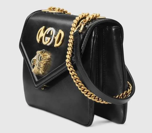 Medium Shoulder Bag with Tiger Head - Black, Red, Green, White
