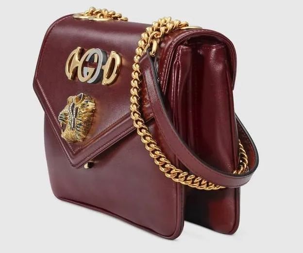 Medium Shoulder Bag with Tiger Head - Black, Red, Green, White