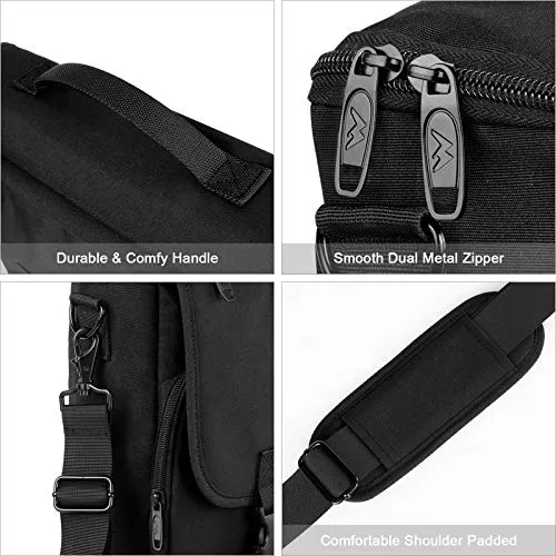 Messenger Bag for Men, Briefcases Lightweight Men's Laptop Bag 15.6 inch Water Resistant Crossbody School Satchel Bags for Boys Computer Work Office Bag with Shoulder Strap, Black