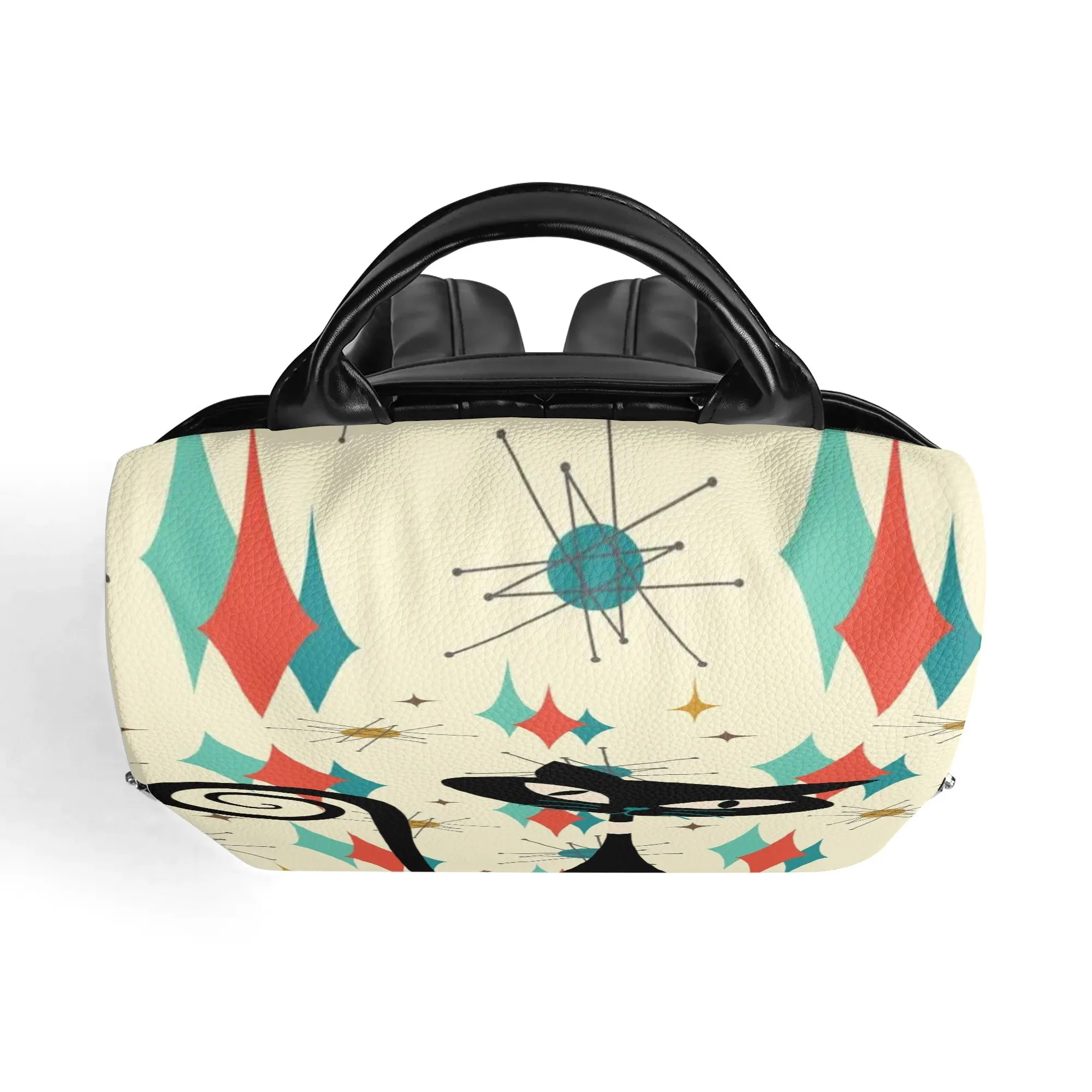 Mid Century Atomic Cat Franciscan Design,  Mid Mod  Travel Daypack Anti-theft Backpack