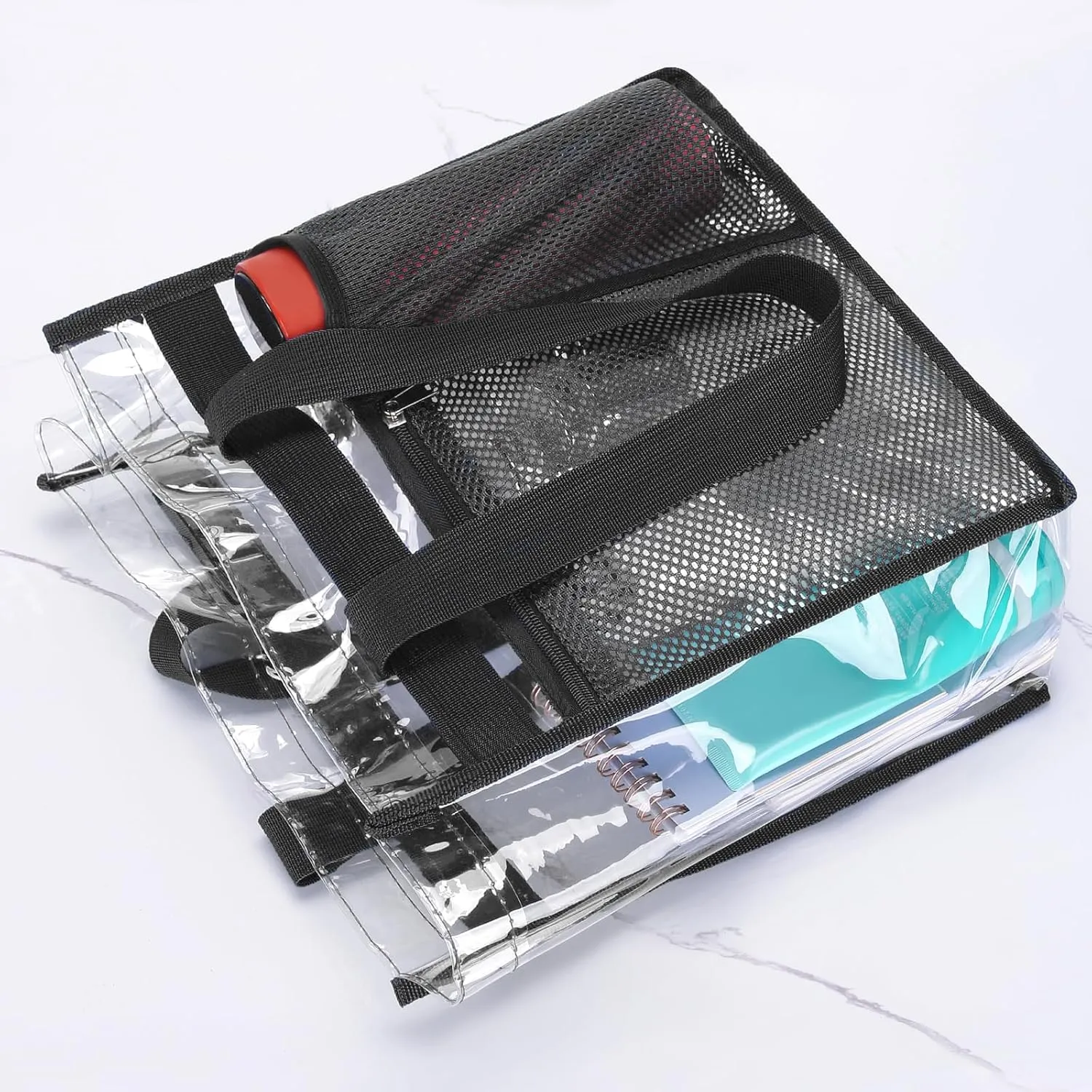 NATURAL STYLE 2-PACK Clear Bag Stadium Approved, Multifunction Clear Tote Bag for Travel Festival Work Concerts