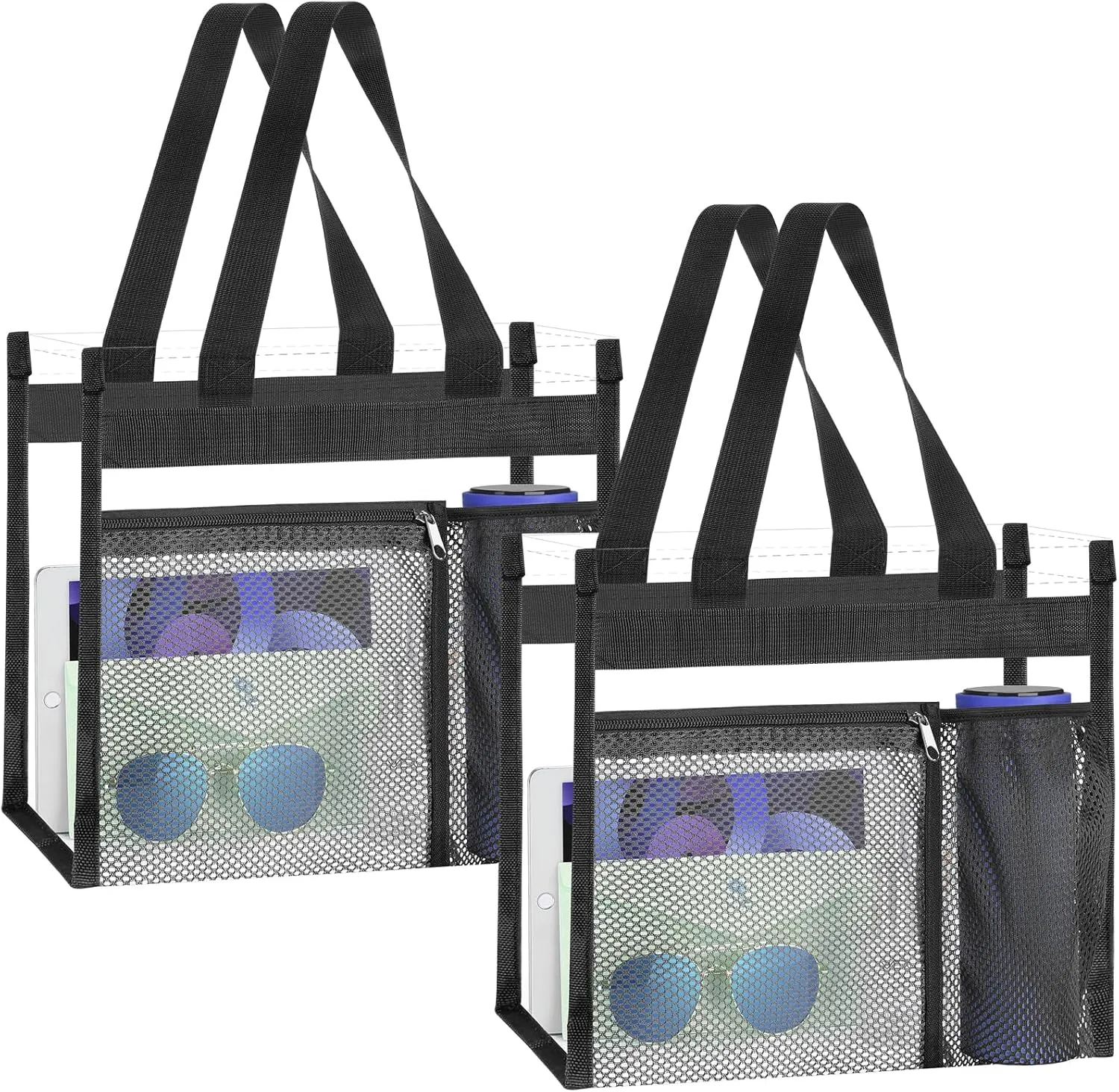 NATURAL STYLE 2-PACK Clear Bag Stadium Approved, Multifunction Clear Tote Bag for Travel Festival Work Concerts