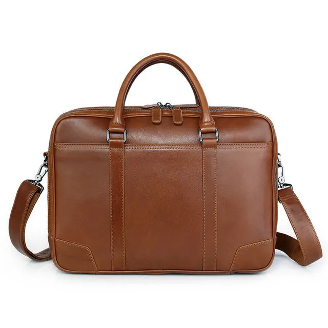 Nesitu High Quality Black Brown Genuine Leather Men Bags