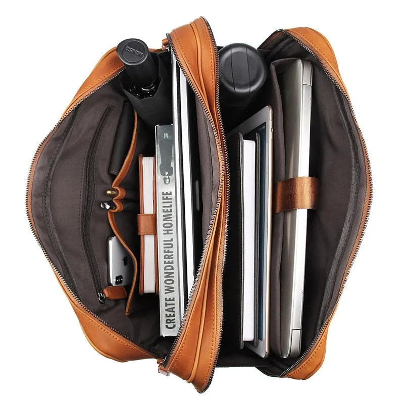 Nesitu High Quality Black Brown Genuine Leather Men Bags
