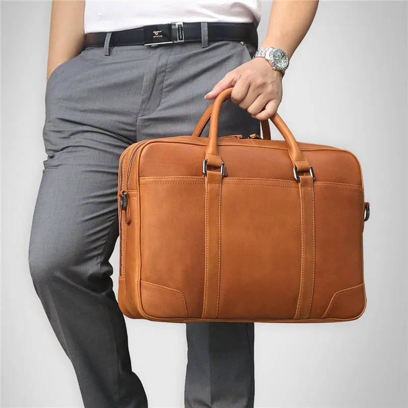 Nesitu High Quality Black Brown Genuine Leather Men Bags