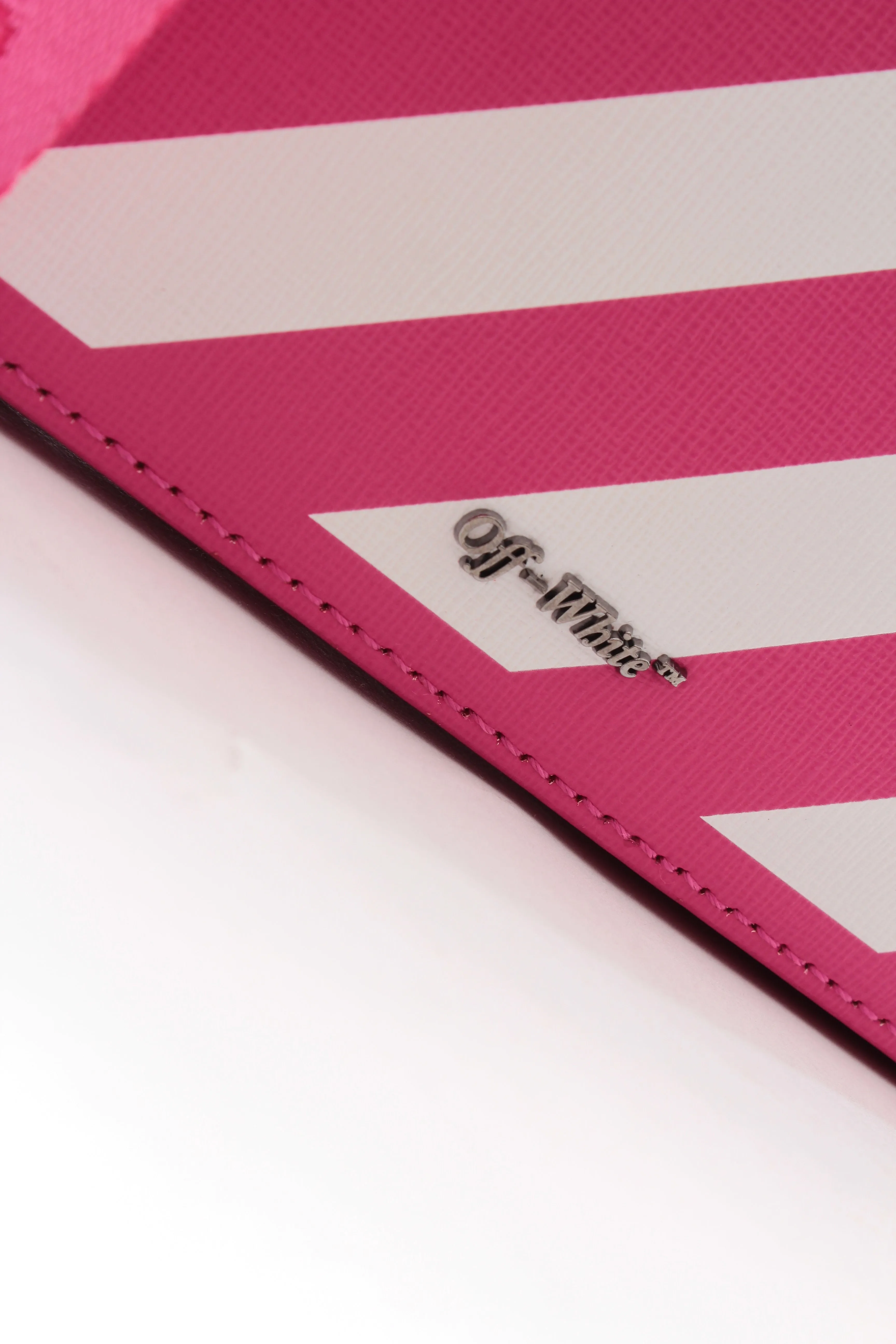 Off-White Diagonal Striped Leather Shoulder and Belt Bag