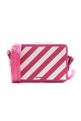 Off-White Diagonal Striped Leather Shoulder and Belt Bag