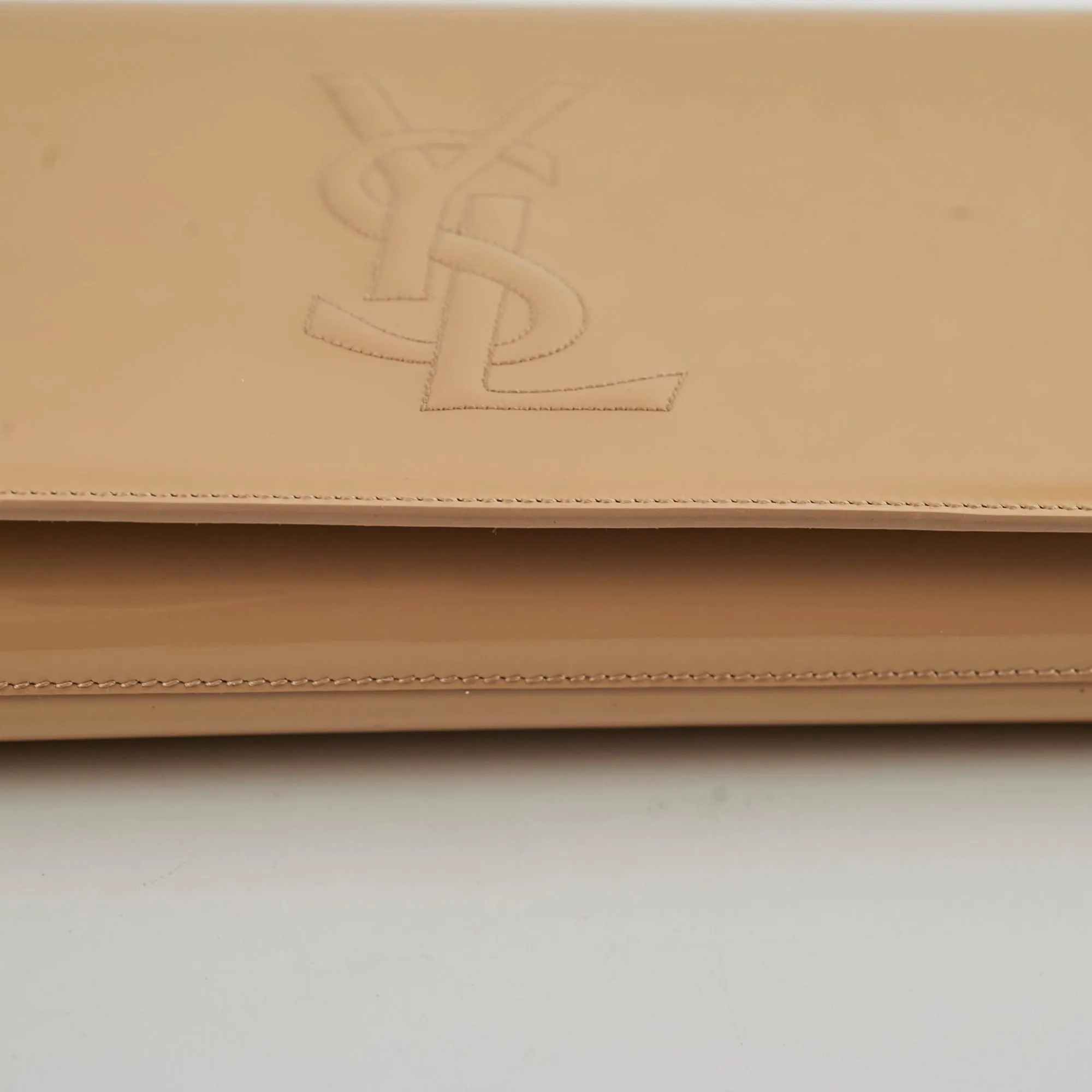 Saint Laurent Clutch Large Patent Clutch Beige