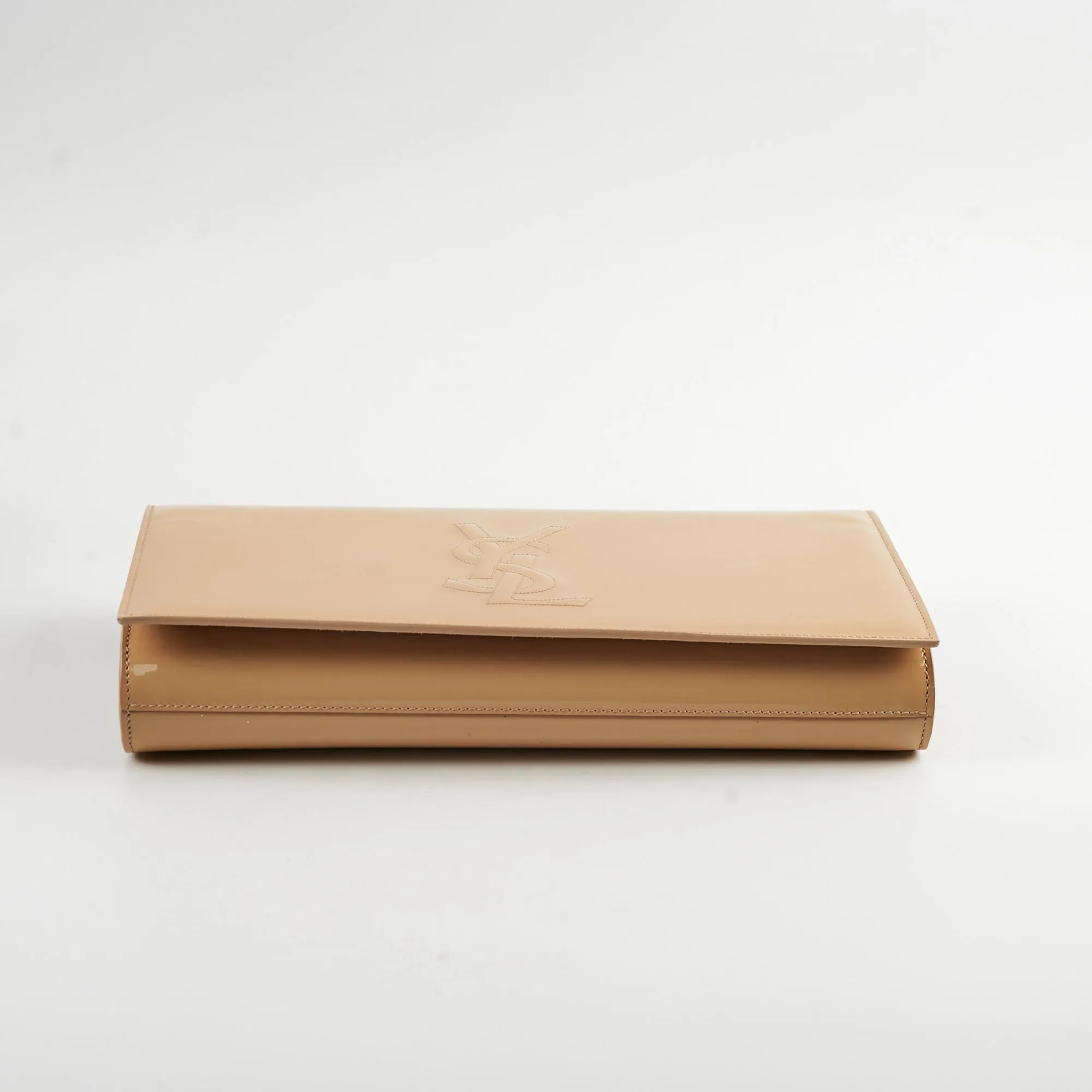 Saint Laurent Clutch Large Patent Clutch Beige