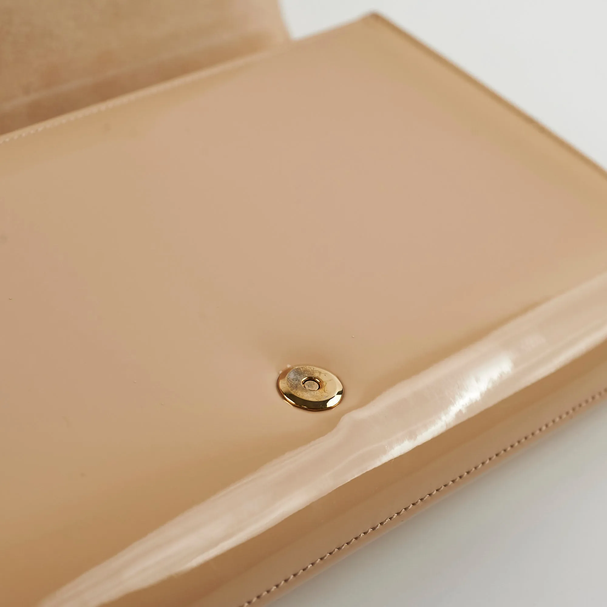 Saint Laurent Clutch Large Patent Clutch Beige