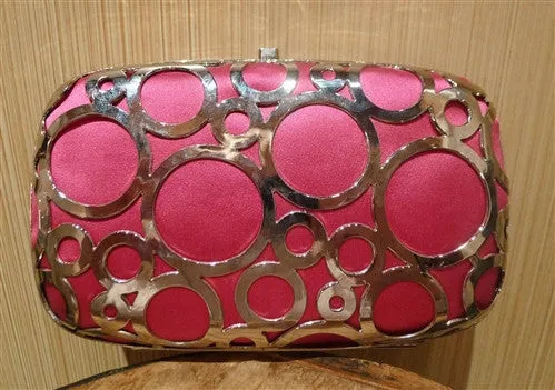 Shana of London Hot Pink "Bubble" Clutch Purse