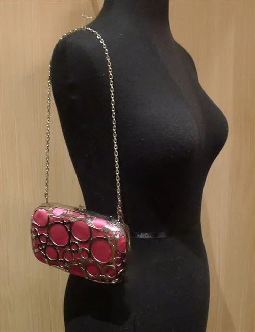 Shana of London Hot Pink "Bubble" Clutch Purse