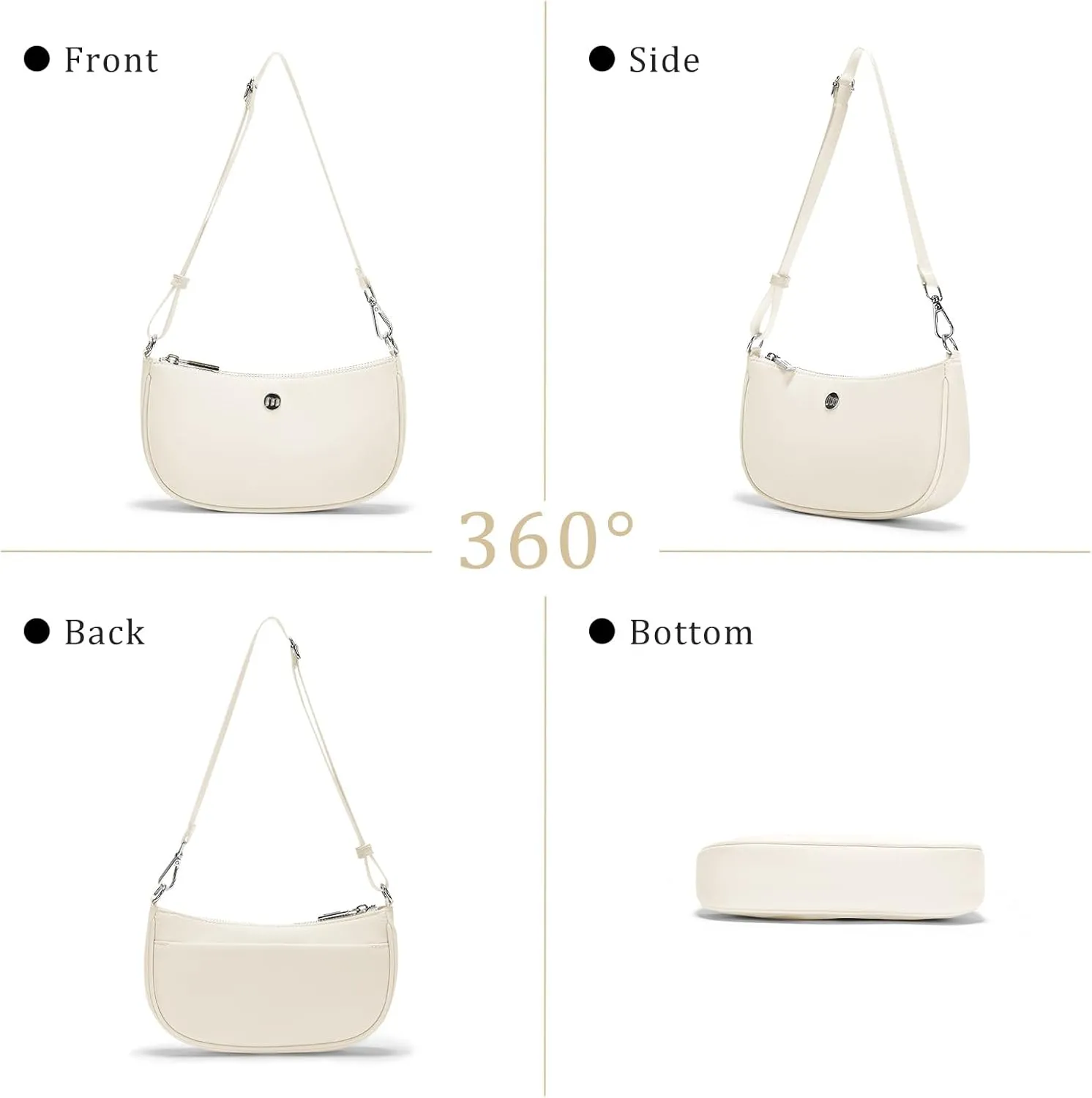 Shoulder Bag for Women Handbags with Adjustable Strap Underarm Purse Mini Clutch Purses Trendy Crescent Bags