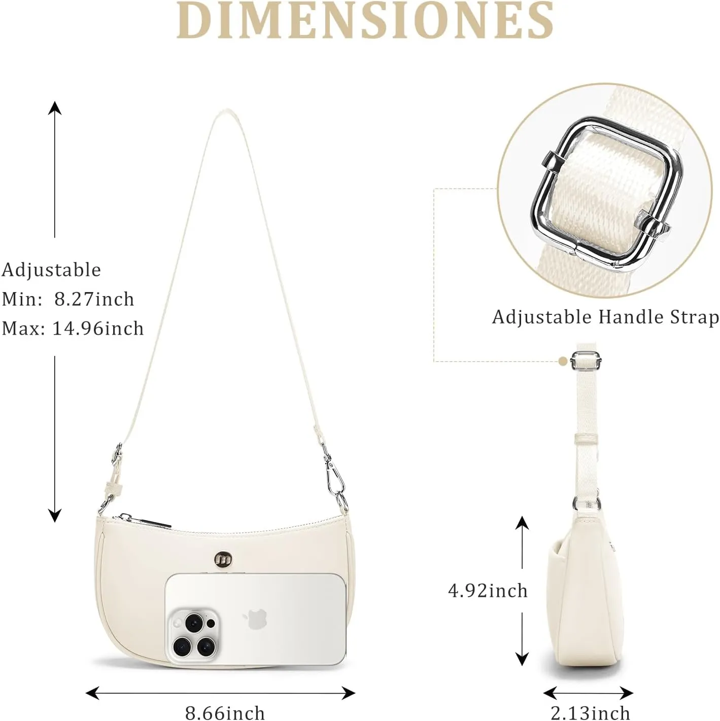 Shoulder Bag for Women Handbags with Adjustable Strap Underarm Purse Mini Clutch Purses Trendy Crescent Bags