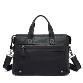 Sidiou Group Leather handbag bag Men Travel for Laptop Briefcase Male Crossbody Hand Backpack