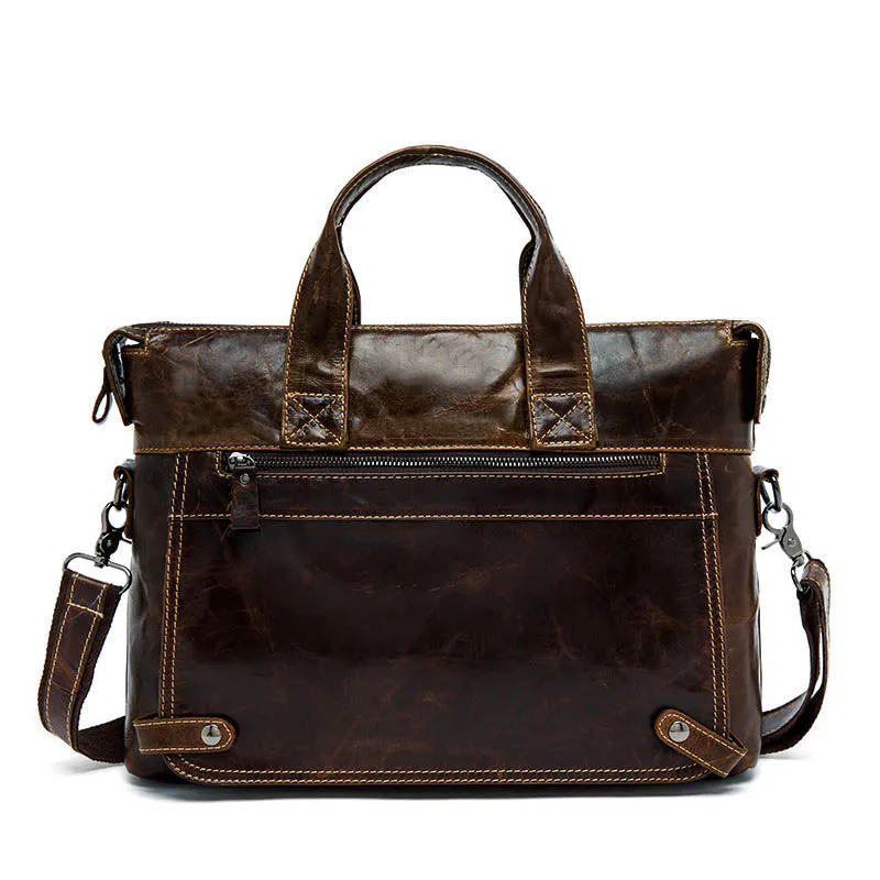 Sidiou Group Leather handbag bag Men Travel for Laptop Briefcase Male Crossbody Hand Backpack