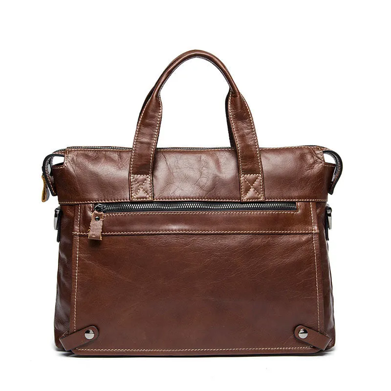 Sidiou Group Leather handbag bag Men Travel for Laptop Briefcase Male Crossbody Hand Backpack