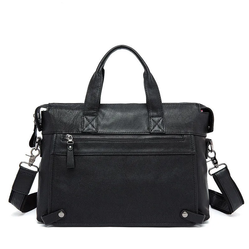 Sidiou Group Leather handbag bag Men Travel for Laptop Briefcase Male Crossbody Hand Backpack