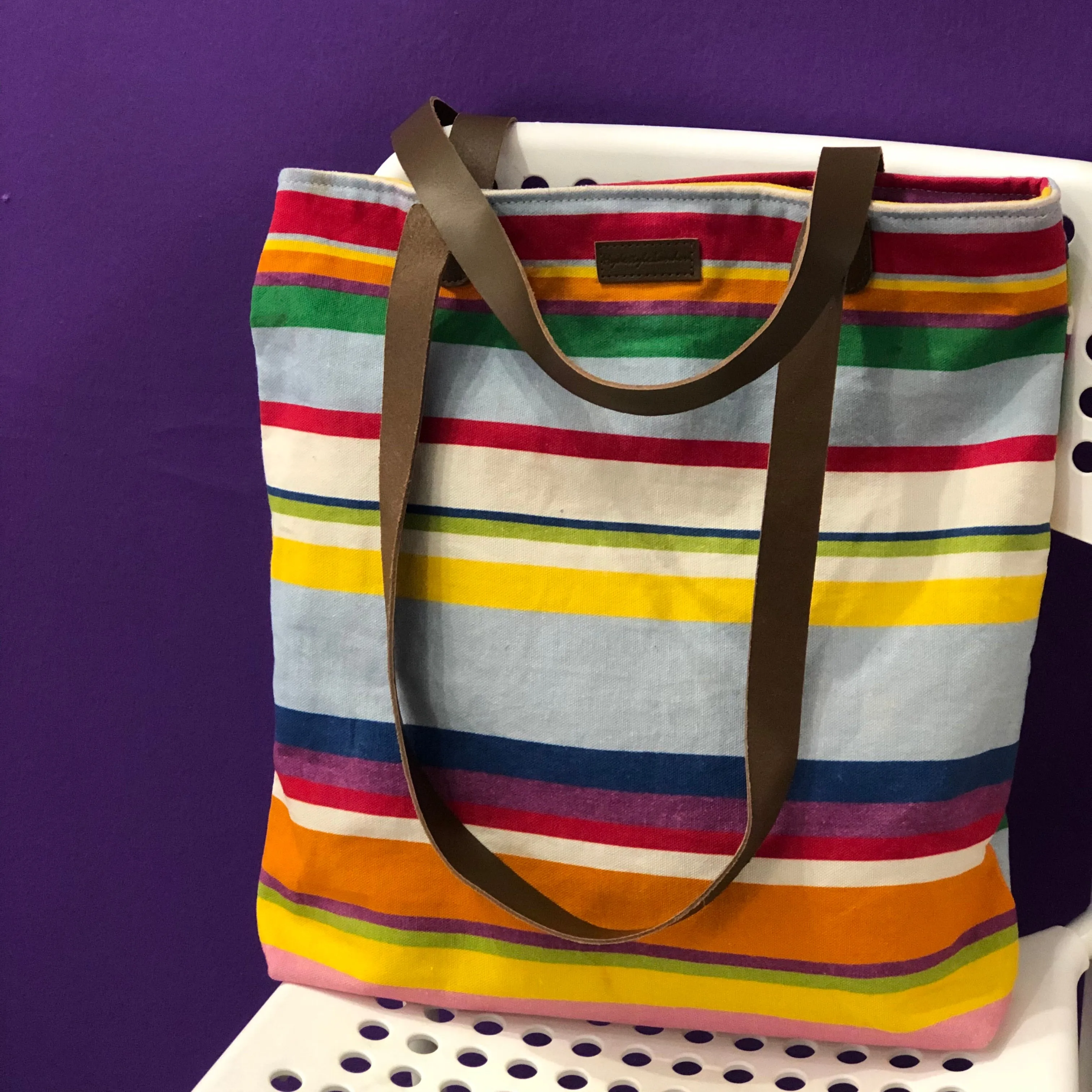Stripped canvas tote bag LB406-Stripe