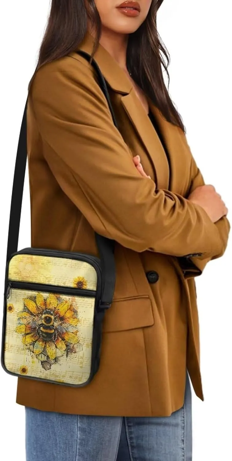 Suobstales Crossbody Bag Sling Purse for Women Men Mini Shoulder Bag Messenger Bag Fanny Back Pack Travel Passport Wallet Bag