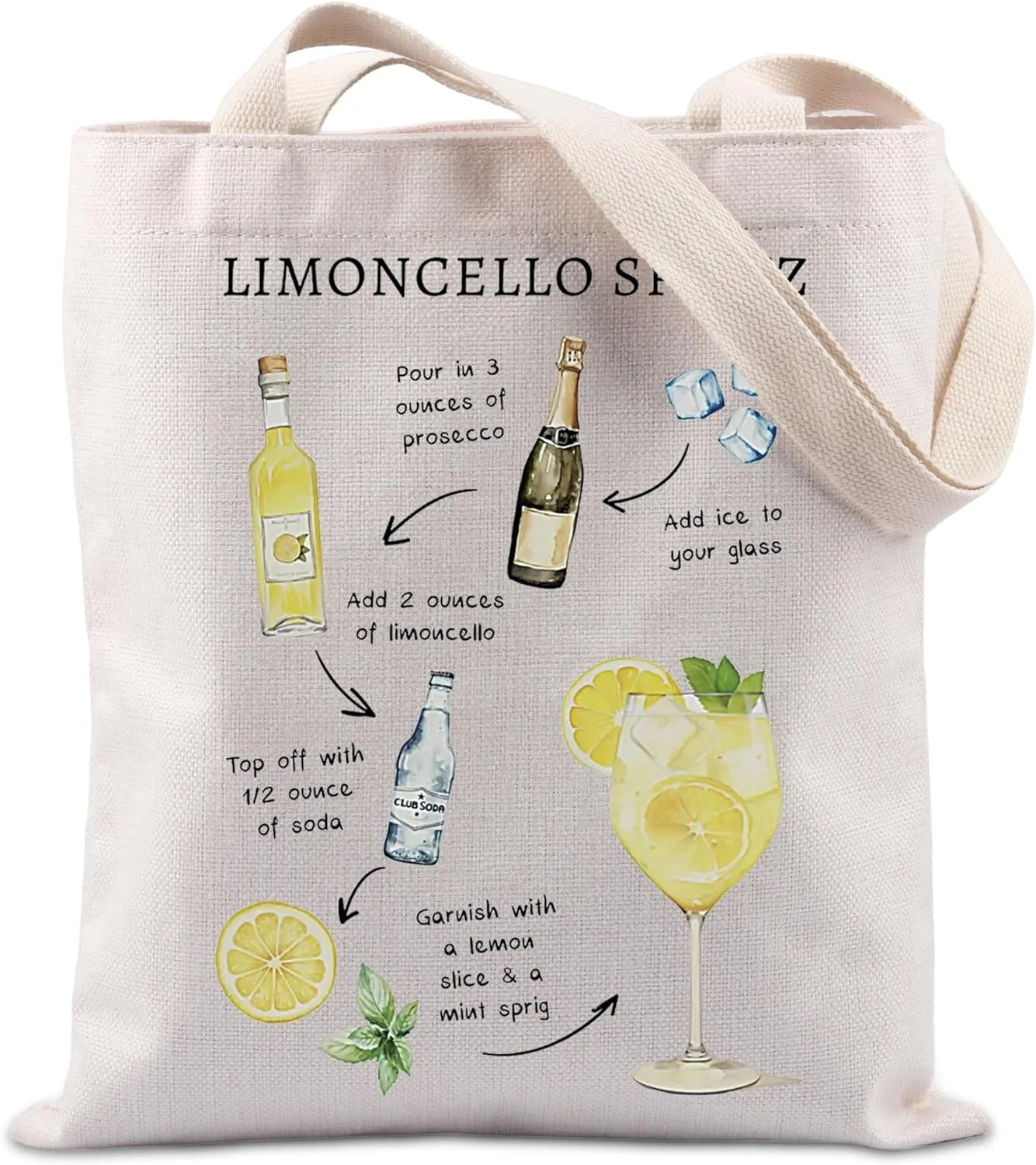 TIIMG Limoncello Spritz Tote Bag - Italy Limoncello Lover Cocktail Lover Drinker Gift