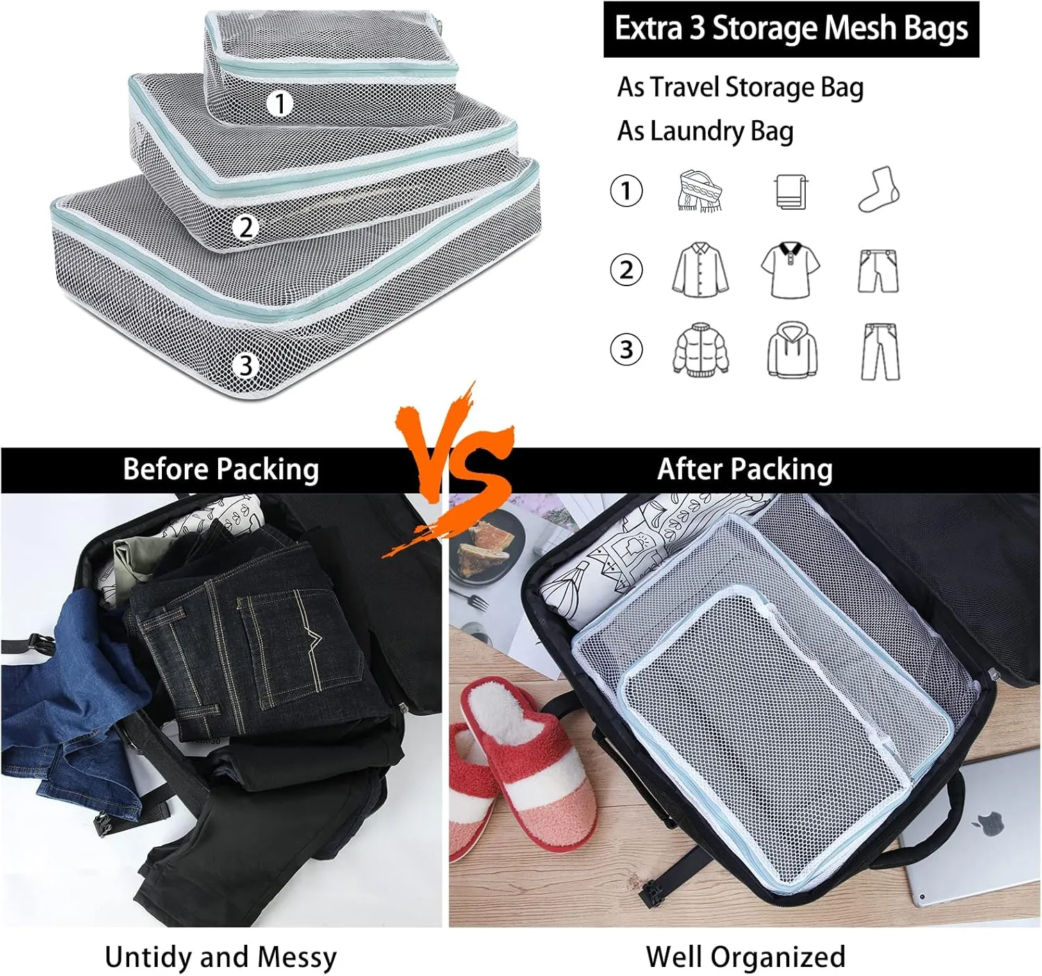 Travel Backpack for Men Women 17 Inch Flight Approved Carry on Backpack Waterproof Large 40L Luggage Daypack Business College Weekender Overnight Laptop Backpack with 3 Packing Cubes, Black