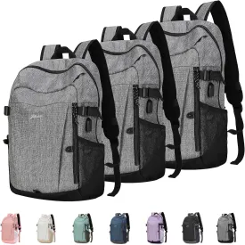 Travel Backpack for Women & Men, Lightweight Backpacks with USB Charging Port in 3 Size, TSA 13.5/15.6/17.3 inch Laptop Backpack, Casual Hiking Daypack for Camping Weekender Business Outdoor