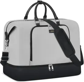 Travel Weekender Bag for Women, Overnight Bag with Shoe Compartment, Oversized Travel Duffel Bag Carry On Tote with Trolley Sleeve 21" for Weekend Travel Business Trip