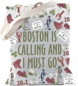 TSOTMO Boston Gift Boston Trip Tote Bag Boston Souvenir for Boston Lovers Boston Lobster Gift