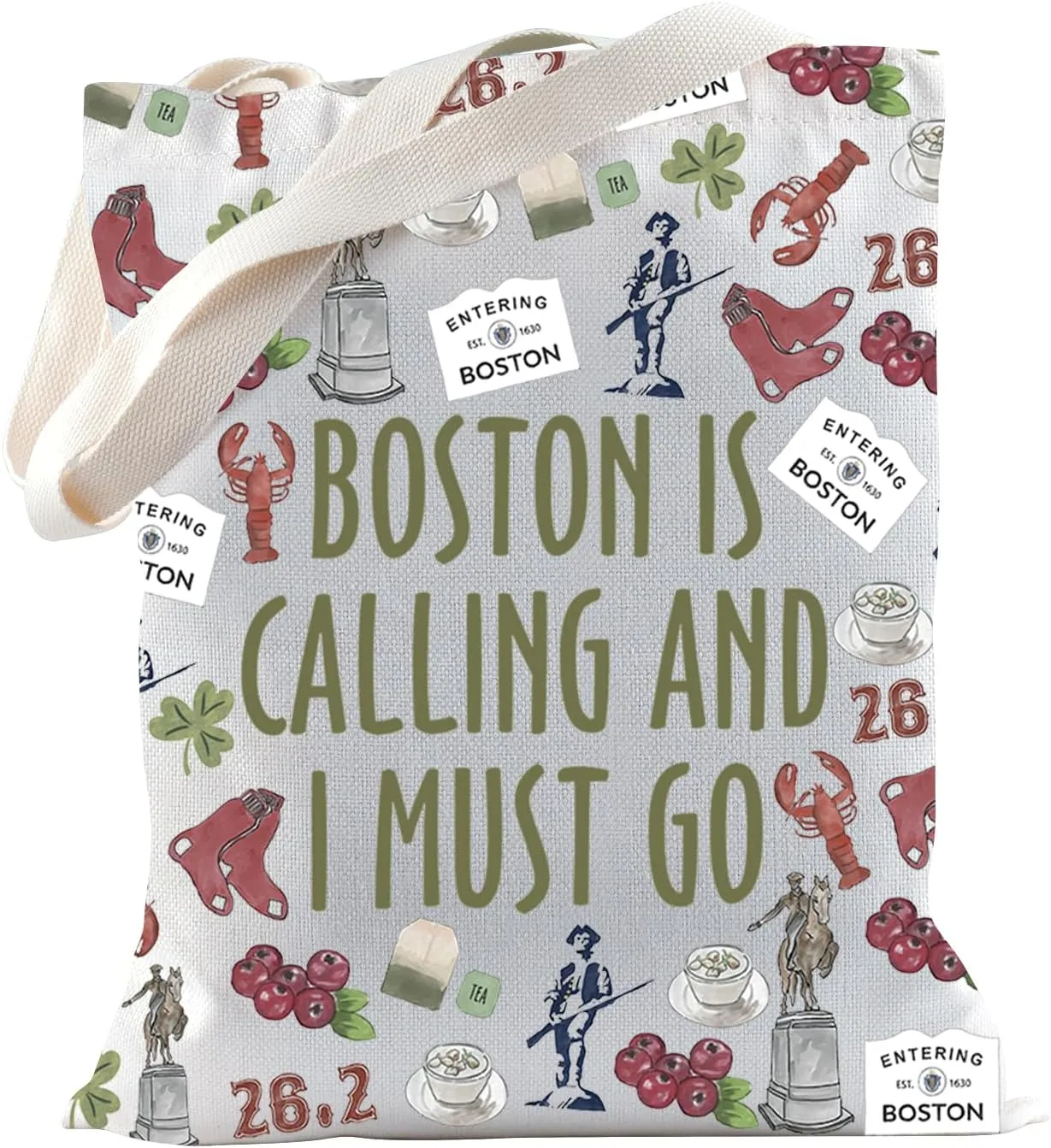 TSOTMO Boston Gift Boston Trip Tote Bag Boston Souvenir for Boston Lovers Boston Lobster Gift