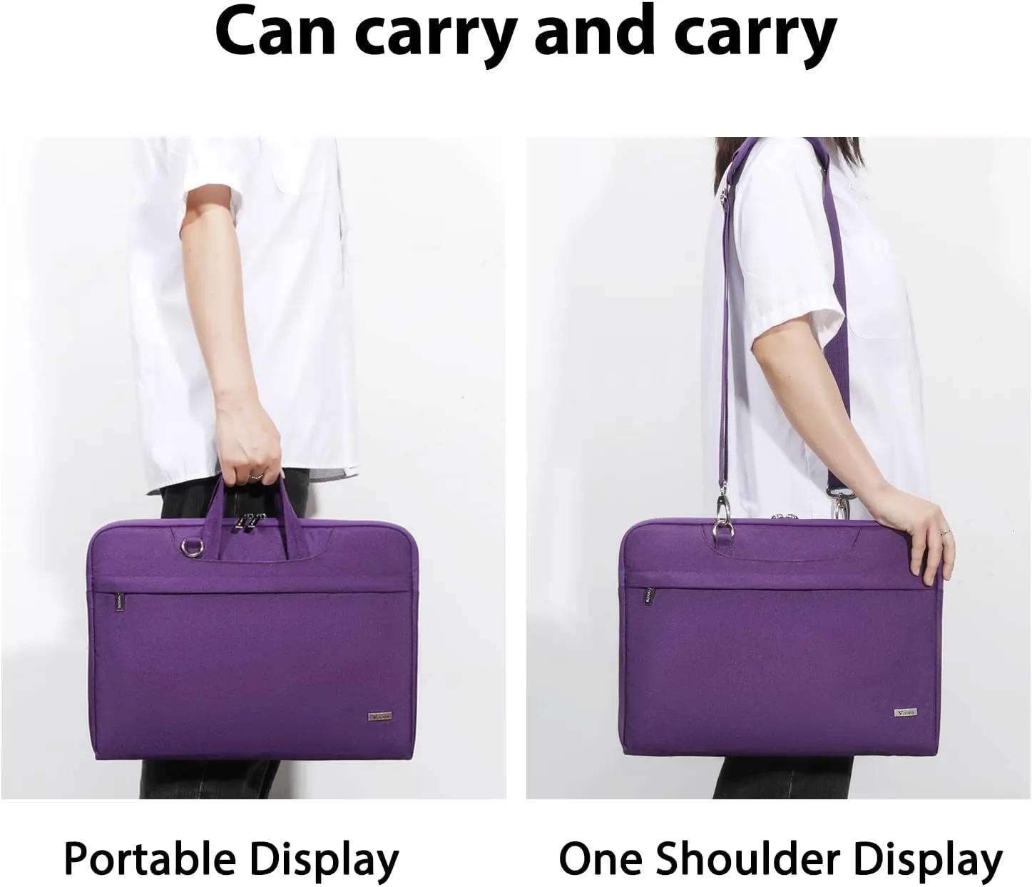 V Voova Laptop Bag 13-14 inch with Shoulder Strap & Handle, Waterproof Laptop Case Sleeve Compatible with 13-14 MacBook Air/MacBook Pro, Slim Briefcase Computer Cover for Men Women, Purple