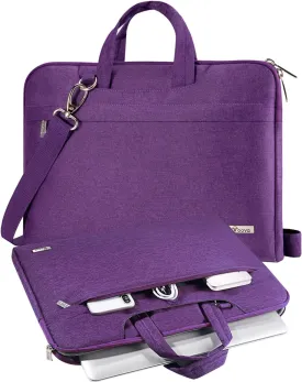 V Voova Laptop Bag 13-14 inch with Shoulder Strap & Handle, Waterproof Laptop Case Sleeve Compatible with 13-14 MacBook Air/MacBook Pro, Slim Briefcase Computer Cover for Men Women, Purple