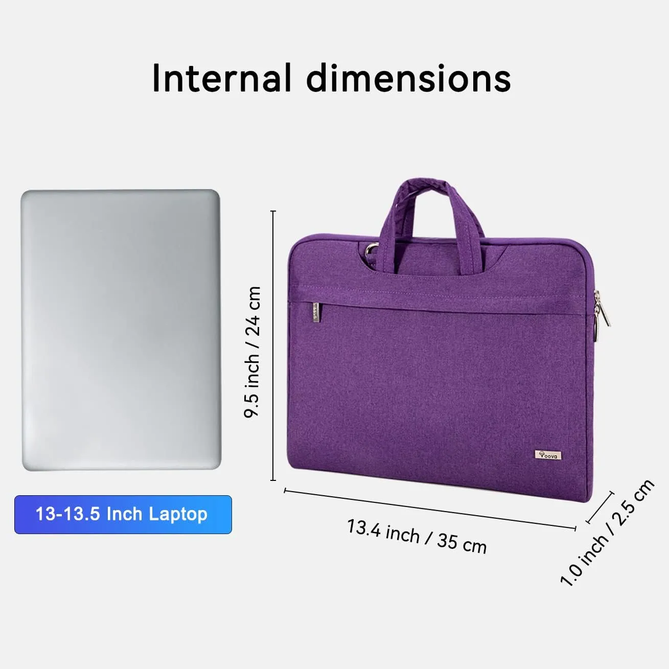 V Voova Laptop Bag 13-14 inch with Shoulder Strap & Handle, Waterproof Laptop Case Sleeve Compatible with 13-14 MacBook Air/MacBook Pro, Slim Briefcase Computer Cover for Men Women, Purple