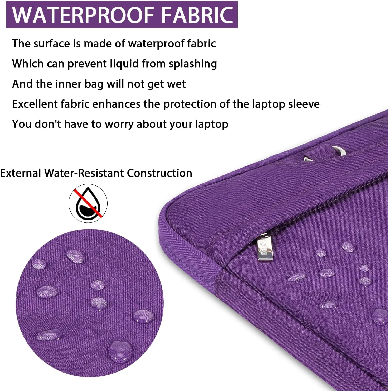 V Voova Laptop Bag 13-14 inch with Shoulder Strap & Handle, Waterproof Laptop Case Sleeve Compatible with 13-14 MacBook Air/MacBook Pro, Slim Briefcase Computer Cover for Men Women, Purple