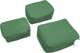 Waterproof Compression Packing Cubes 2/3/4 sets, Large Travel Packing organizers for Carry on Luggage, 2 Sides Expandable Storage Bags for Backpacking, Suitcases (Dark Green, Pack 3(L M S))