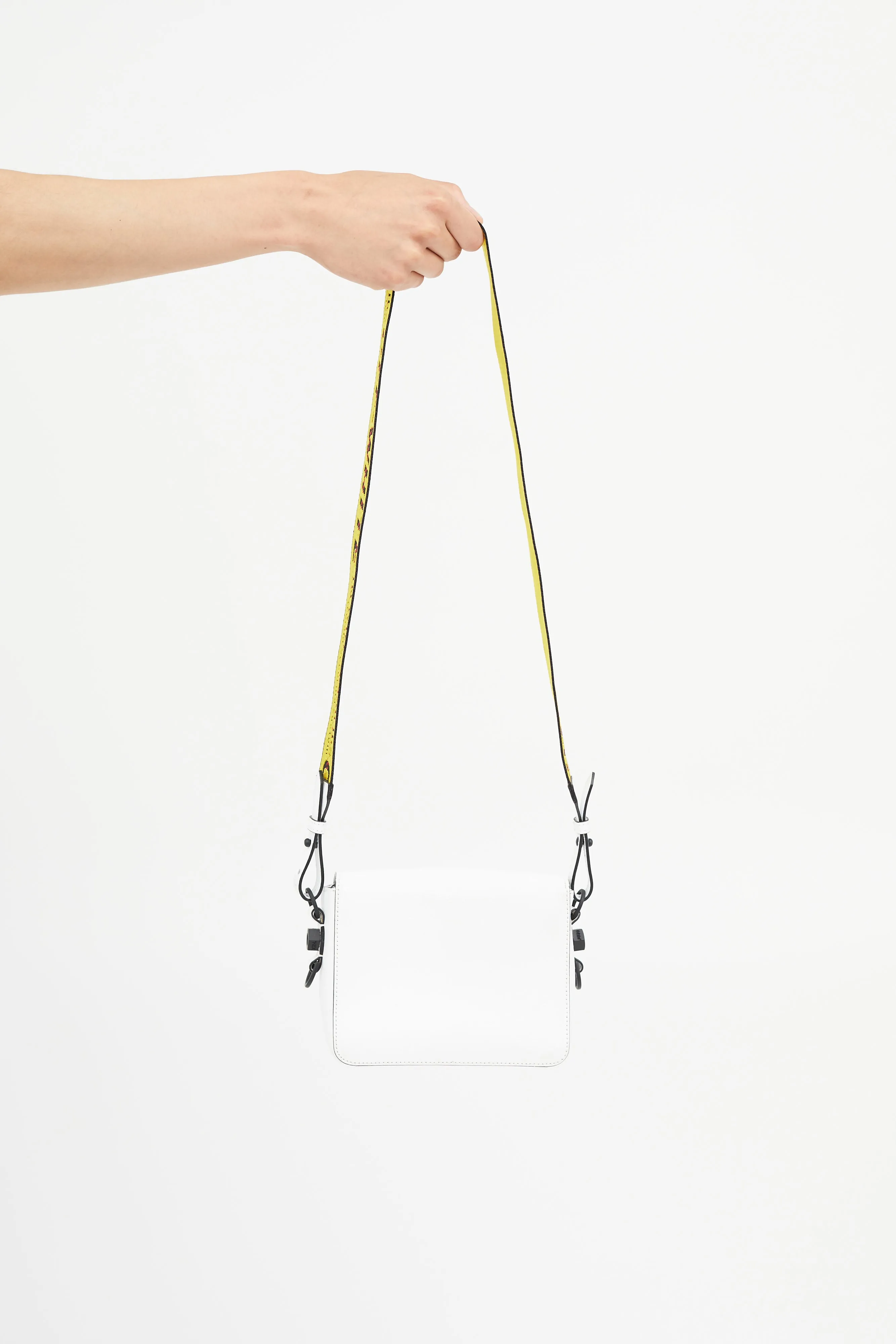 White Diagonal Binder Clip Bag