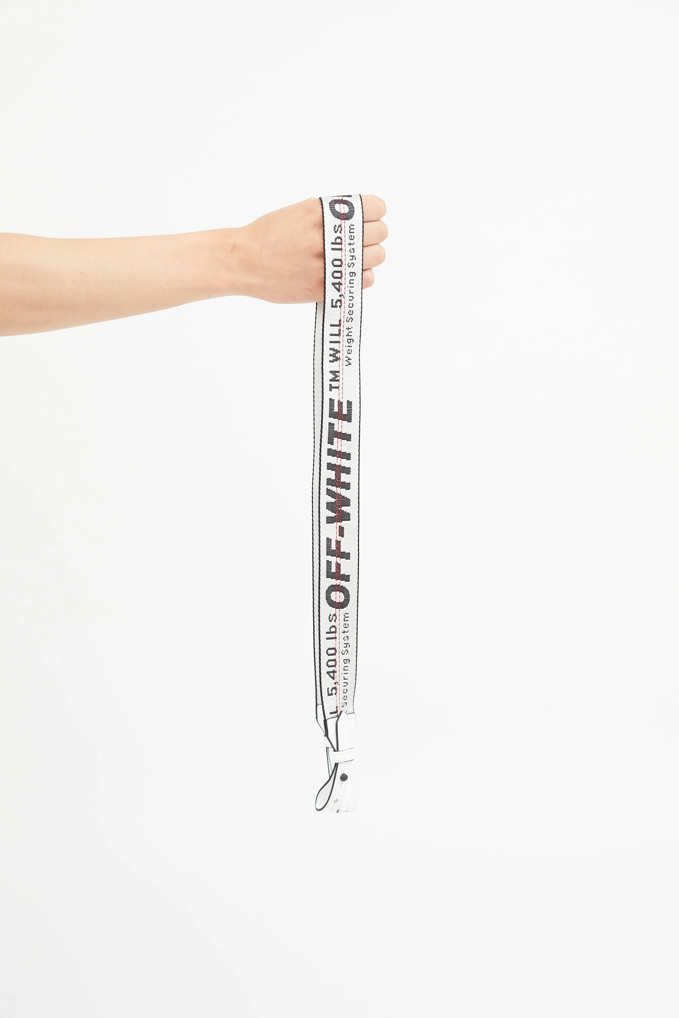 White Diagonal Binder Clip Bag