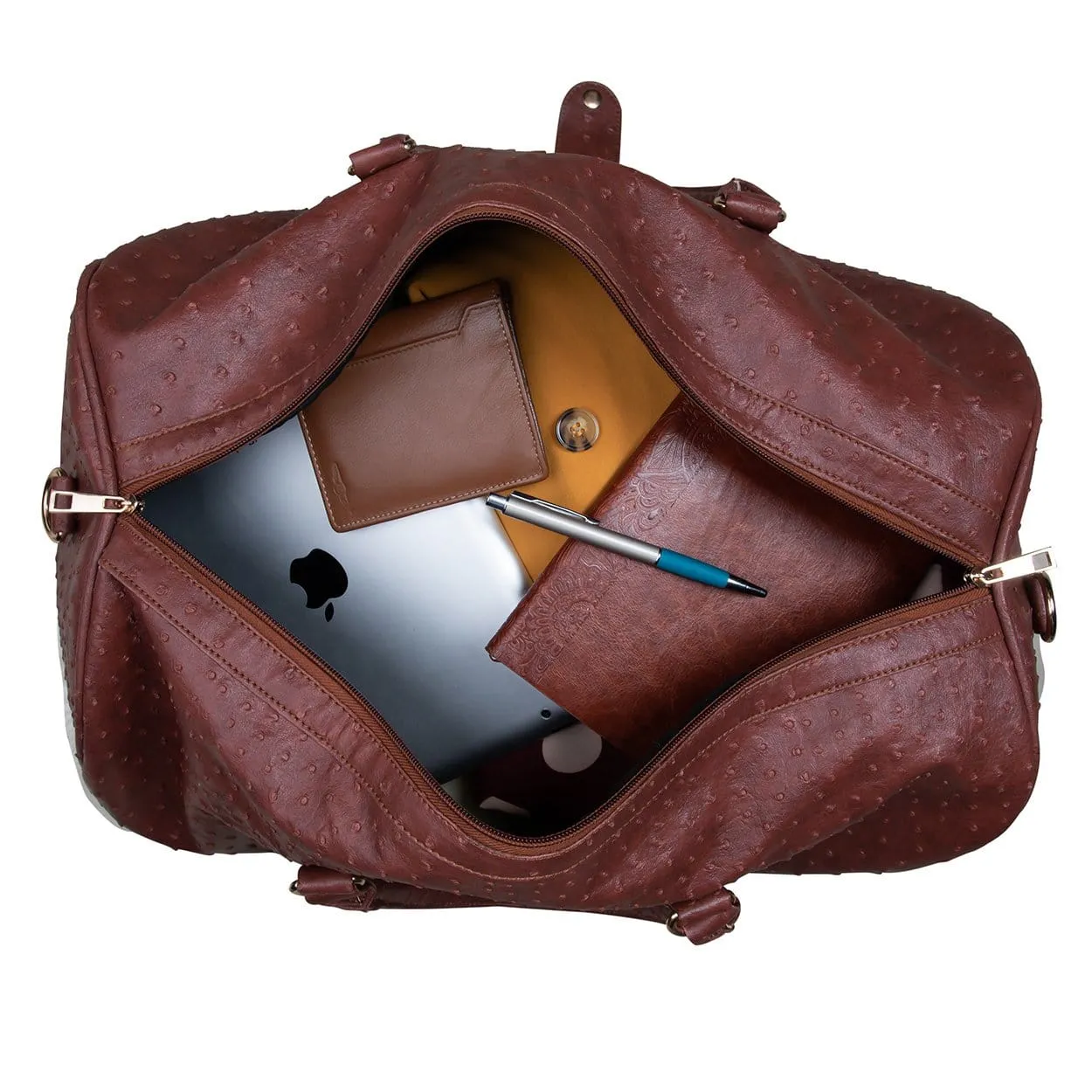 Wine Textured Travel Duffle Bag