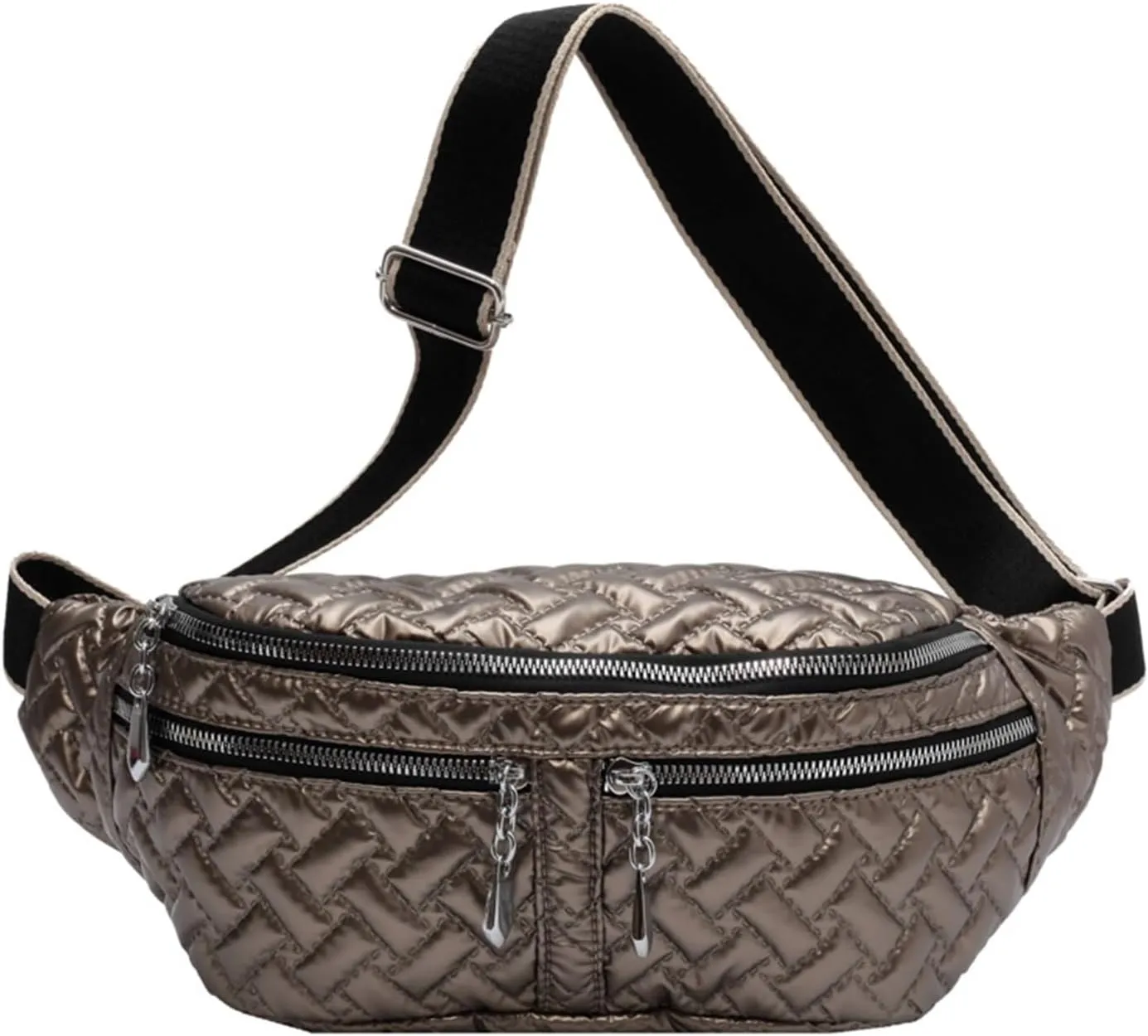 Winter Down Waist Bag Fashion Lady Fanny Pack and Phone Pack Female Belt Bags Crossbody Chest Bag (Color : Champagne Color, Size : 1)