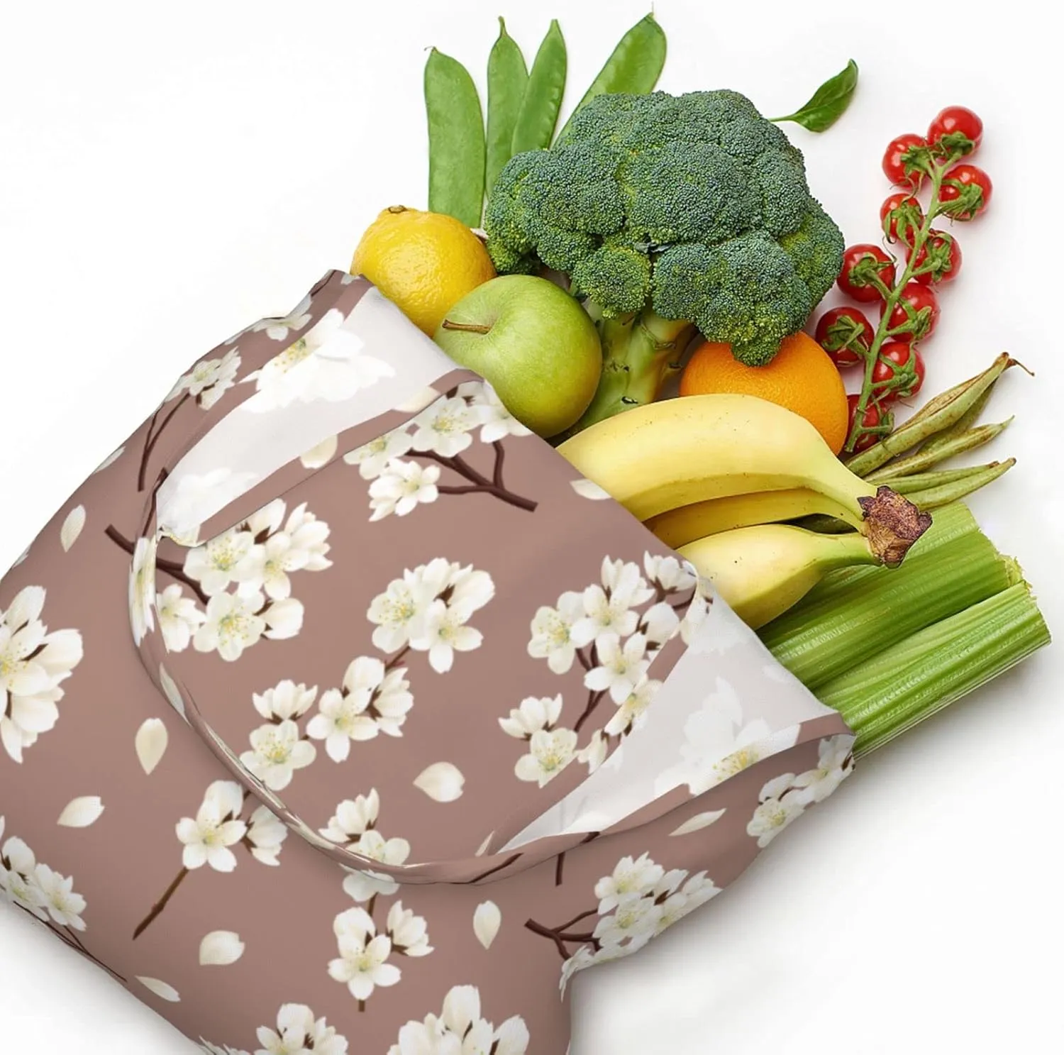 WOAIDY Reusable Grocery Bags for Kitchen, Foldable Durable Shopping Totes with 50lbs Capacity, Large Tote Bags with Handles