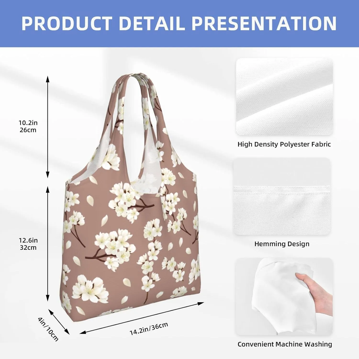WOAIDY Reusable Grocery Bags for Kitchen, Foldable Durable Shopping Totes with 50lbs Capacity, Large Tote Bags with Handles